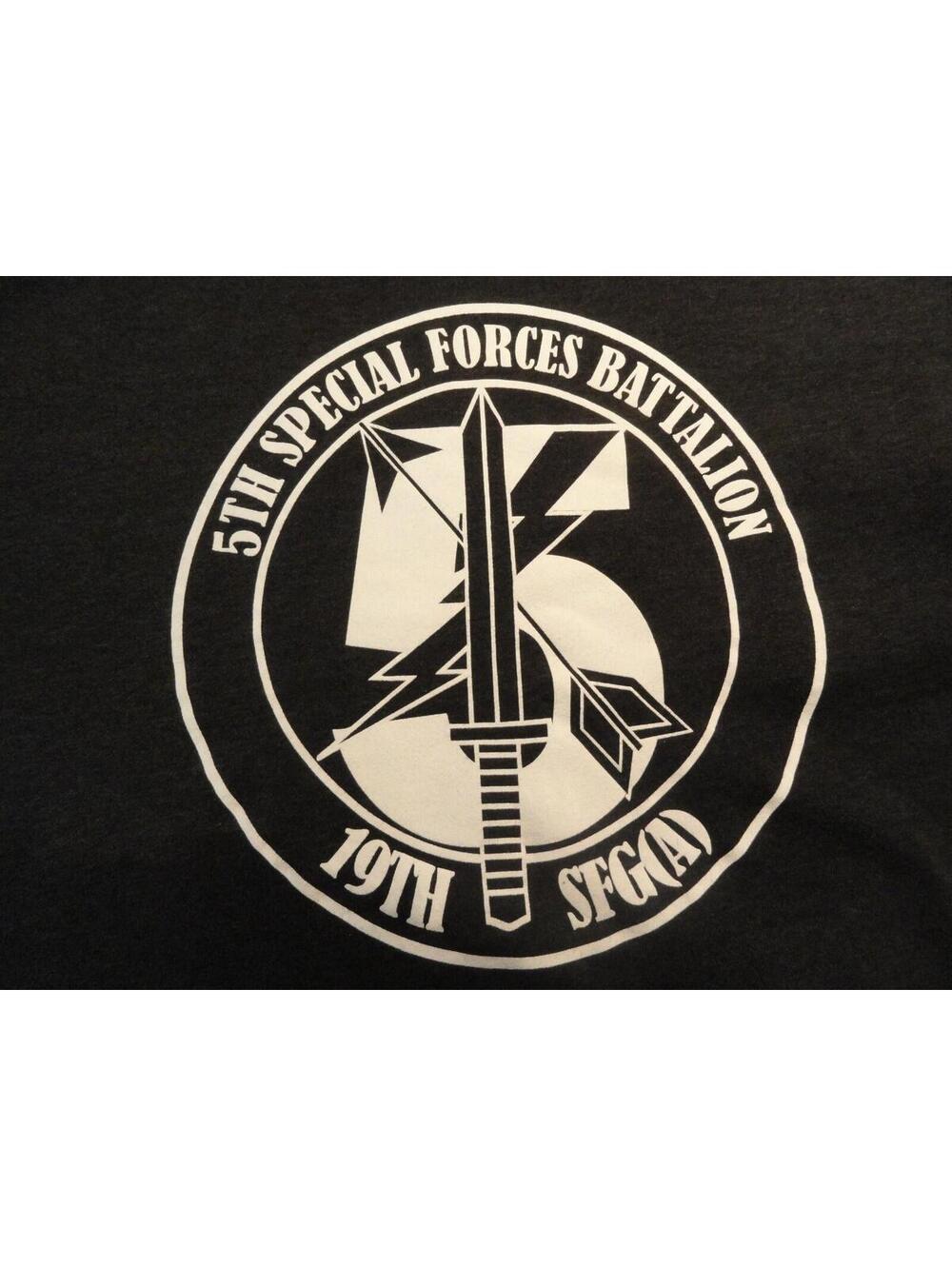 DISCONTINUED 5TH SPECIAL FORCES BATTALION 19TH SFG (A) UNIT DARK GRAY HOODIE L